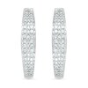 Thumbnail Image 1 of 0.45 CT. T.W. Diamond Double Row Hoop Earrings in 10K White Gold