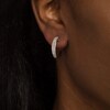 Thumbnail Image 2 of 0.45 CT. T.W. Diamond Double Row Hoop Earrings in 10K White Gold
