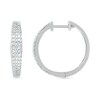 Thumbnail Image 3 of 0.45 CT. T.W. Diamond Double Row Hoop Earrings in 10K White Gold