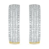 0.95 CT. T.W.. Diamond Multi-Row Hoop Earrings in 10K Gold
