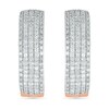 0.95 CT. T.W. Diamond Multi-Row Hoop Earrings in 10K Rose Gold