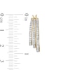 Thumbnail Image 3 of 0.95 CT. T.W. Diamond Graduated Split Triple Row Hoop Earrings in 10K Gold