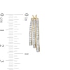 Thumbnail Image 2 of 0.95 CT. T.W. Diamond Graduated Split Triple Row Hoop Earrings in 10K Gold