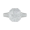 Thumbnail Image 2 of 0.45 CT. T.W. Composite Diamond Double Octagonal Frame Split Shank Ring in 10K White Gold