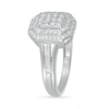 Thumbnail Image 3 of 0.45 CT. T.W. Composite Diamond Double Octagonal Frame Split Shank Ring in 10K White Gold