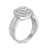 Thumbnail Image 3 of 0.95 CT. T.W. Composite Oval Diamond Double Frame Ring in 10K White Gold