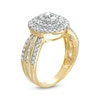 Thumbnail Image 2 of 0.95 CT. T.W. Composite Oval Diamond Double Frame Ring in 10K Gold