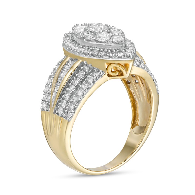 1.45 CT. T.W. Composite Marquise Diamond Frame Ring in 10K Gold