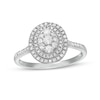 Thumbnail Image 0 of 0.45 CT. T.W. Composite Oval Diamond Double Frame Ring in 10K White Gold