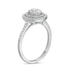 Thumbnail Image 2 of 0.45 CT. T.W. Composite Oval Diamond Double Frame Ring in 10K White Gold