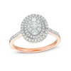 Thumbnail Image 0 of 0.45 CT. T.W. Composite Oval Diamond Double Frame Ring in 10K Rose Gold