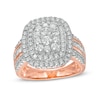 Thumbnail Image 1 of 1.45 CT. T.W. Composite Diamond Double Cushion-Shaped Frame Ring in 10K Rose Gold