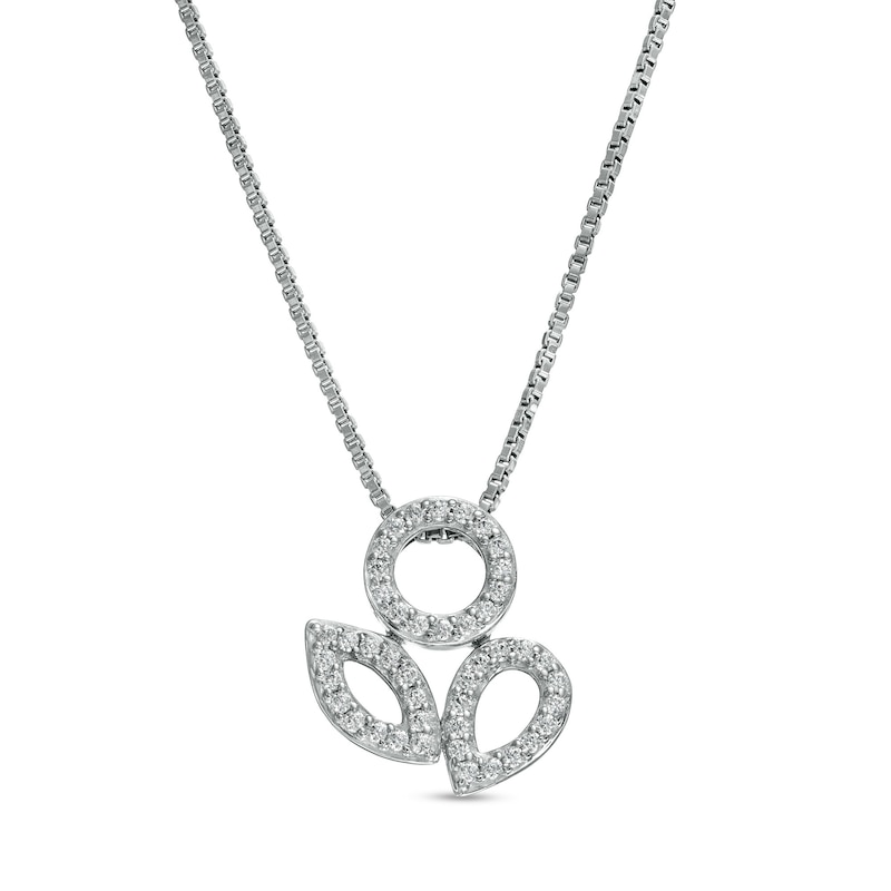0.10 CT. T.W. Diamond Multi-Shaped Outline Pendant in Sterling Silver|Peoples Jewellers