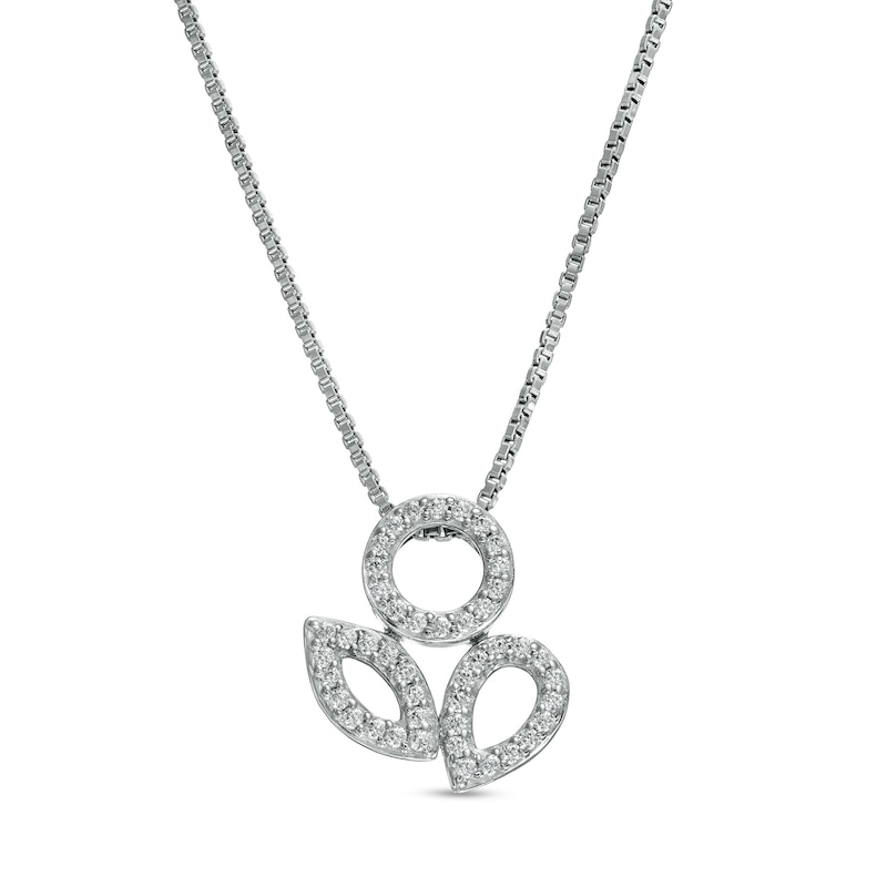 Main Image 1 of 0.10 CT. T.W. Diamond Multi-Shaped Outline Pendant in Sterling Silver