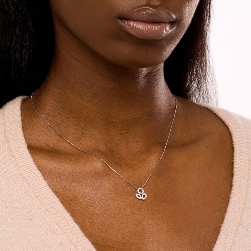 Main Image 2 of 0.10 CT. T.W. Diamond Multi-Shaped Outline Pendant in Sterling Silver