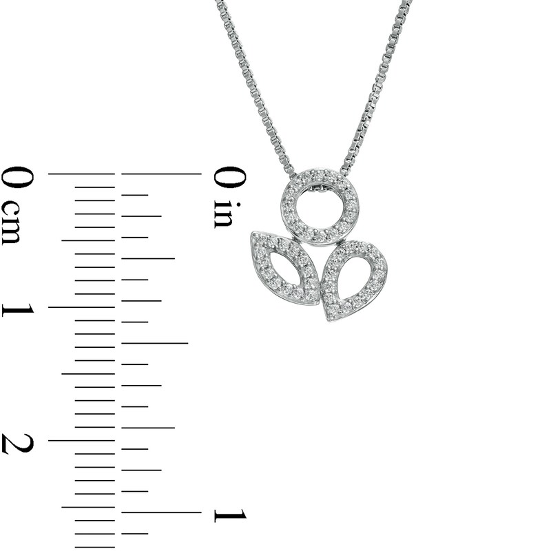 Main Image 3 of 0.10 CT. T.W. Diamond Multi-Shaped Outline Pendant in Sterling Silver