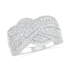 Thumbnail Image 0 of 0.95 CT. T.W. Diamond Twist Shank Crossover Ring in 10K White Gold