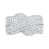 Thumbnail Image 1 of 0.95 CT. T.W. Diamond Twist Shank Crossover Ring in 10K White Gold