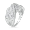 Thumbnail Image 2 of 0.95 CT. T.W. Diamond Twist Shank Crossover Ring in 10K White Gold
