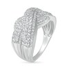 Thumbnail Image 2 of 0.95 CT. T.W. Diamond Twist Shank Crossover Ring in 10K White Gold