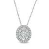 Thumbnail Image 0 of 0.50 CT. T.W. Composite Oval Diamond Frame Pendant in 10K White Gold