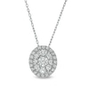 Thumbnail Image 1 of 0.50 CT. T.W. Composite Oval Diamond Frame Pendant in 10K White Gold