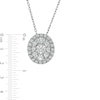 Thumbnail Image 2 of 0.50 CT. T.W. Composite Oval Diamond Frame Pendant in 10K White Gold