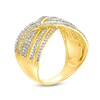 Thumbnail Image 2 of 0.45 CT. T.W. Diamond Chevron Pattern Multi-Row Crossover Ring in 10K Gold