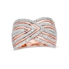 Thumbnail Image 0 of 0.45 CT. T.W. Diamond Chevron Pattern Multi-Row Crossover Ring in 10K Rose Gold