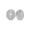 Thumbnail Image 1 of 0.75 CT. T.W. Composite Oval Diamond Frame Stud Earrings in 10K White Gold