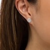 Thumbnail Image 2 of 0.75 CT. T.W. Composite Oval Diamond Frame Stud Earrings in 10K White Gold