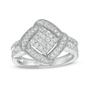 Thumbnail Image 0 of 0.45 CT. T.W. Composite Diamond Cushion-Shaped Frame Ring in 10K White Gold