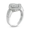 Thumbnail Image 2 of 0.45 CT. T.W. Composite Diamond Cushion-Shaped Frame Ring in 10K White Gold