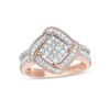 Thumbnail Image 0 of 0.45 CT. T.W. Composite Diamond Cushion-Shaped Frame Ring in 10K Rose Gold