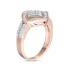 Thumbnail Image 2 of 0.45 CT. T.W. Composite Diamond Cushion-Shaped Frame Ring in 10K Rose Gold