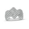 Thumbnail Image 0 of 0.45 CT. T.W. Diamond Zig-Zag Crossover Ring in 10K White Gold