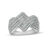Thumbnail Image 0 of 0.45 CT. T.W. Diamond Zig-Zag Crossover Ring in 10K White Gold