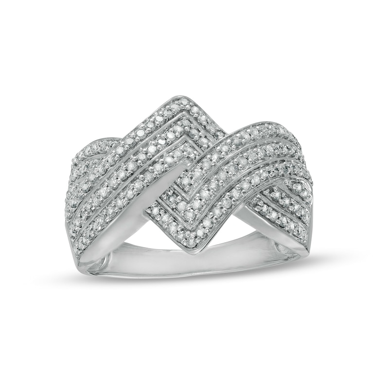 0.45 CT. T.W. Diamond Zig-Zag Crossover Ring in 10K Gold|Peoples Jewellers