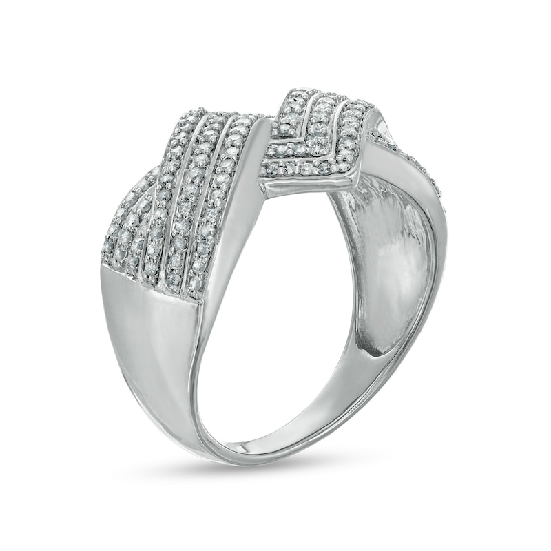 0.45 CT. T.W. Diamond Zig-Zag Crossover Ring in 10K White Gold