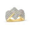 Thumbnail Image 0 of 0.45 CT. T.W. Diamond Zig-Zag Crossover Ring in 10K Gold