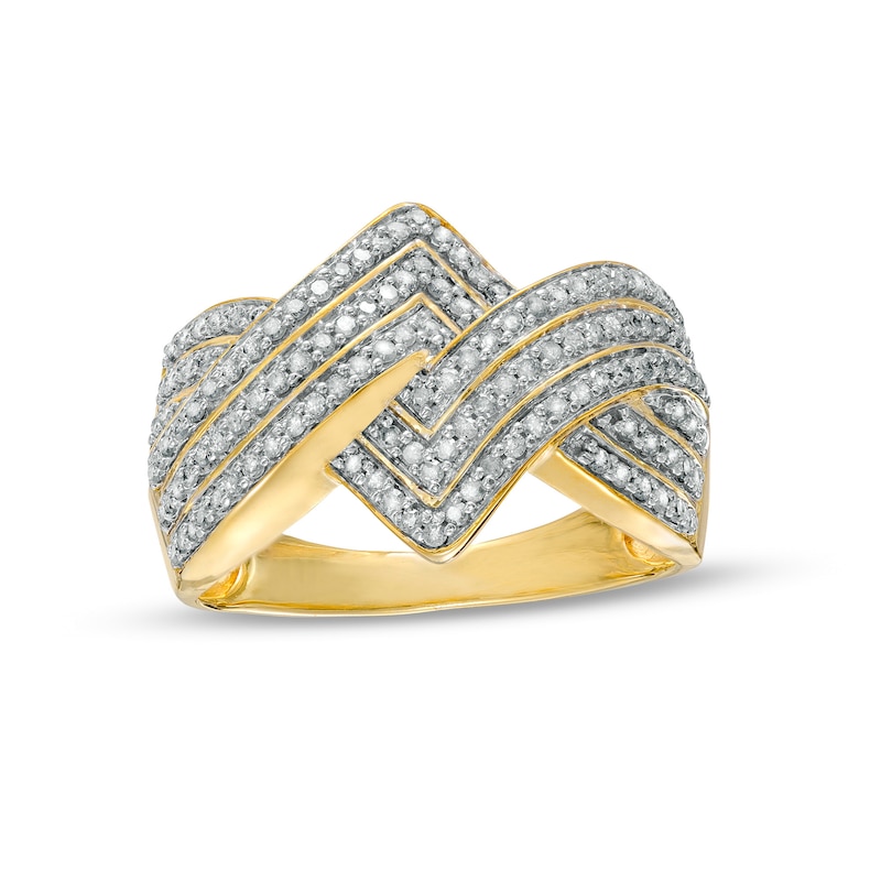 0.45 CT. T.W. Diamond Zig-Zag Crossover Ring in 10K Gold