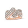 Thumbnail Image 0 of 0.45 CT. T.W. Diamond Zig-Zag Crossover Ring in 10K Rose Gold