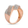 Thumbnail Image 2 of 0.45 CT. T.W. Diamond Zig-Zag Crossover Ring in 10K Rose Gold