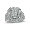 Thumbnail Image 0 of 0.95 CT. T.W. Composite Diamond Triple Frame Multi-Row Ring in 10K White Gold