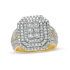 Thumbnail Image 1 of 0.95 CT. T.W. Composite Diamond Triple Frame Multi-Row Ring in 10K Gold