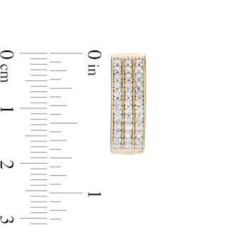 0.95 CT. T.W. Diamond Triple Row Hoop Earrings in 10K Gold
