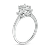 0.50 CT. T.W. Princess-Cut Diamond Past Present Future® Engagement Ring in 10K White Gold