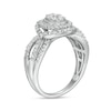 Thumbnail Image 2 of 0.50 CT. T.W. Composite Oval Diamond Double Frame Vintage-Style Engagement Ring in 10K White Gold