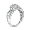 Thumbnail Image 2 of 0.50 CT. T.W. Composite Oval Diamond Double Frame Vintage-Style Engagement Ring in 10K White Gold