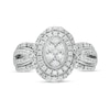 Thumbnail Image 3 of 0.50 CT. T.W. Composite Oval Diamond Double Frame Vintage-Style Engagement Ring in 10K White Gold